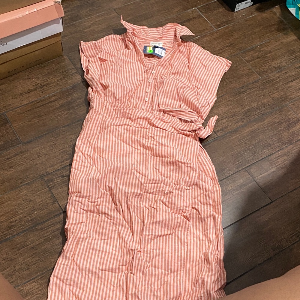 Universal Thread Coral Striped Midi Dress
